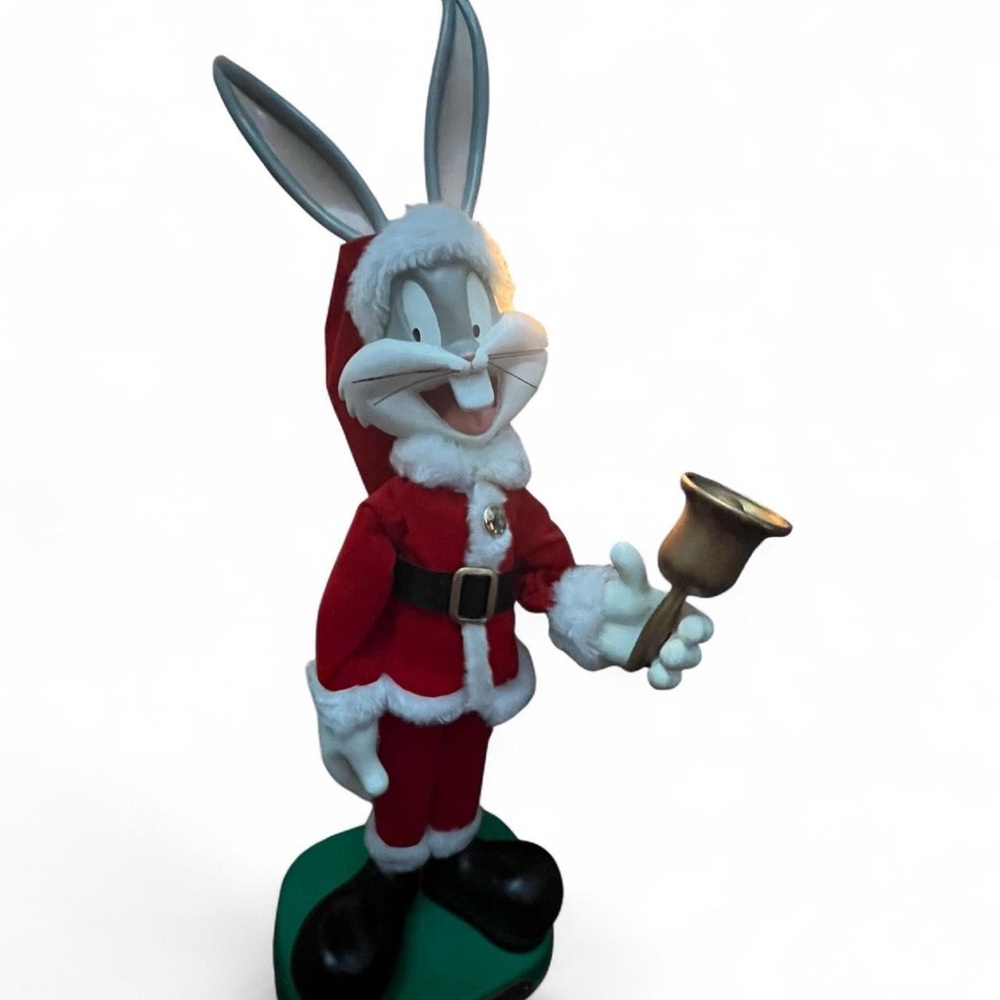 Festive Santa Bunny Figurine in Red and White